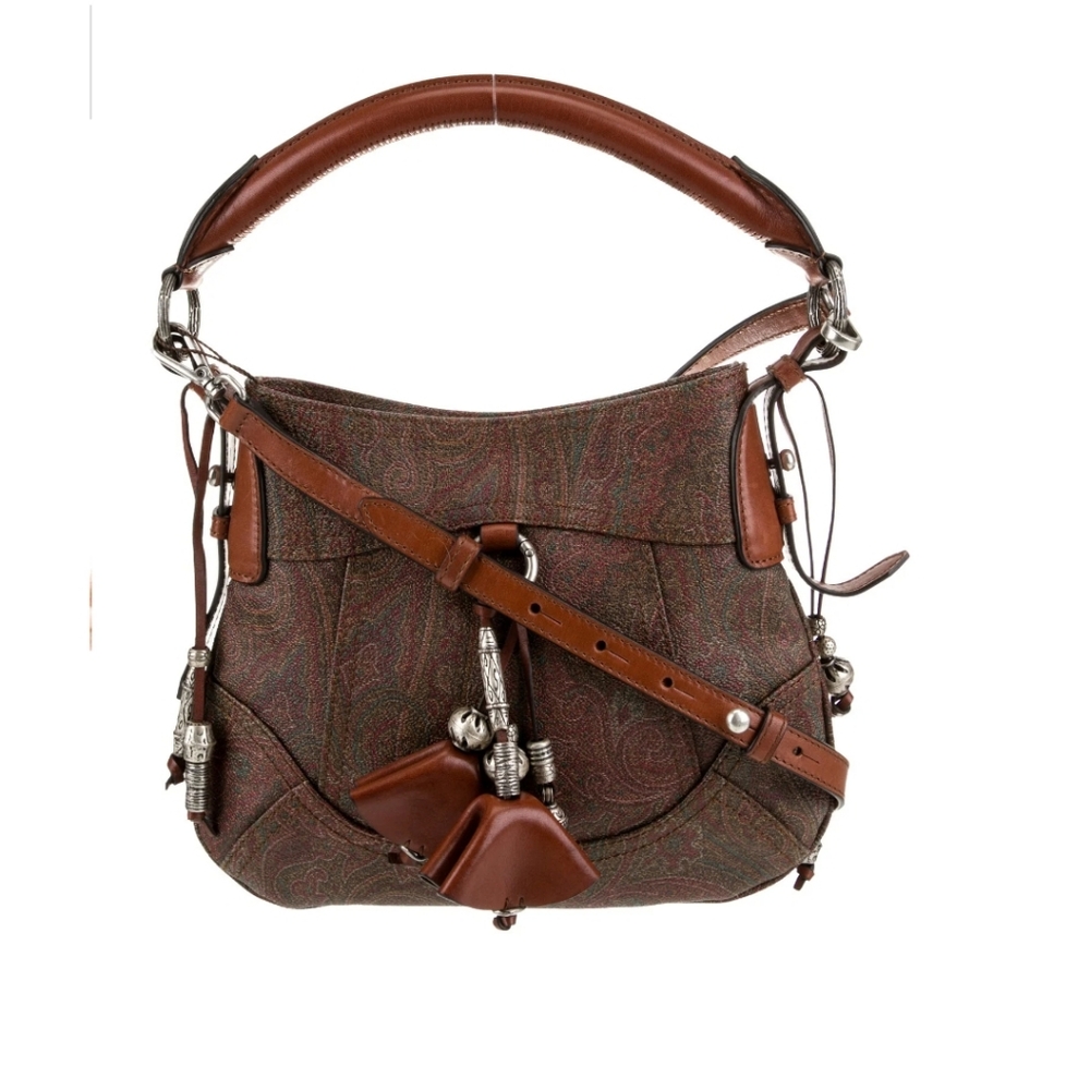 Etro Brown Crossbody Bag with Paisley Design